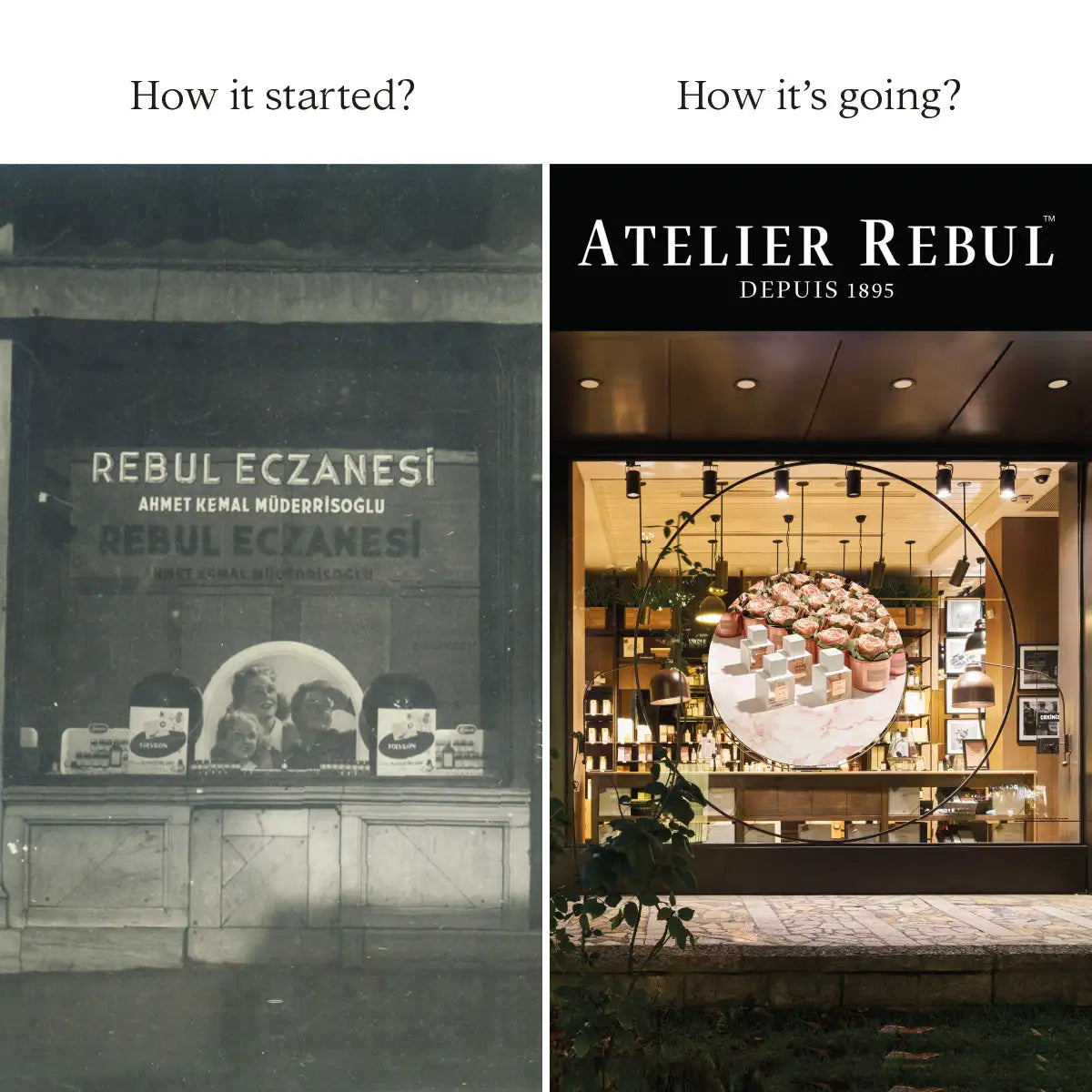 Afișaj modern circular al lumânărilor parfumate cu trandafiri în borcane de ceramică albă la atelier Rebul.